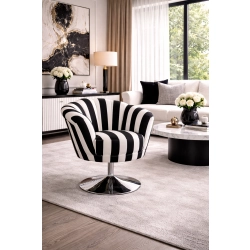 Fotel Muszelka Glamour Classic Pasy LUX-1